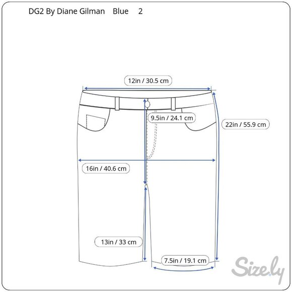 DG2 Diane Gilman Womens Blue Stretch Denim Preppy Summer Casual Bermuda Shorts 2 - Picture 8 of 9